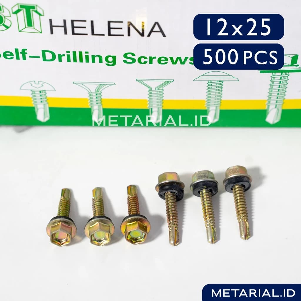 Baut SDS 12x25 Roofing Baja Ringan Sekrup | Atap | Seng | Self Drilling Screw HELENA