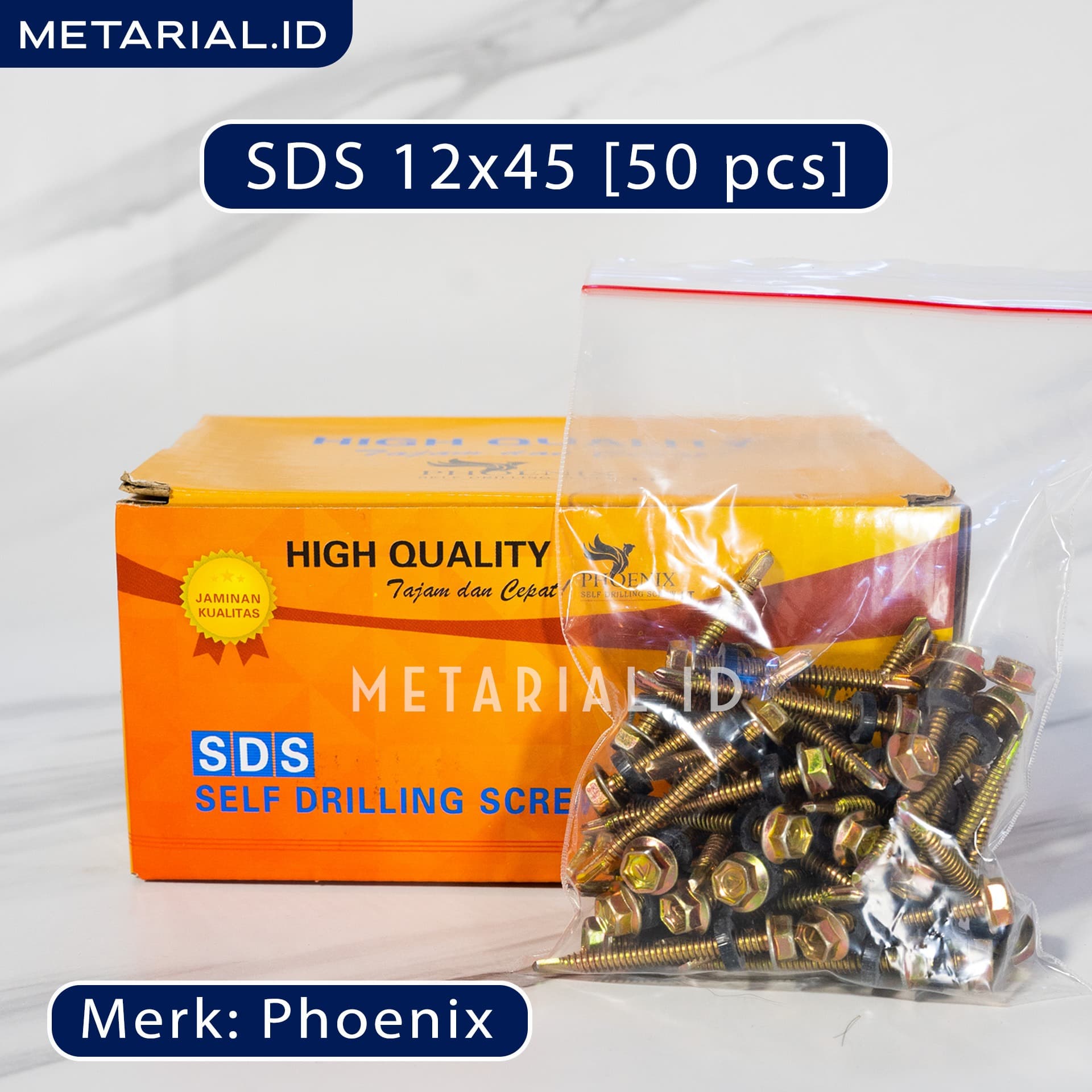 Baut SDS 12x45 Roofing | Atap | Seng | Baja Ringan | Phoenix