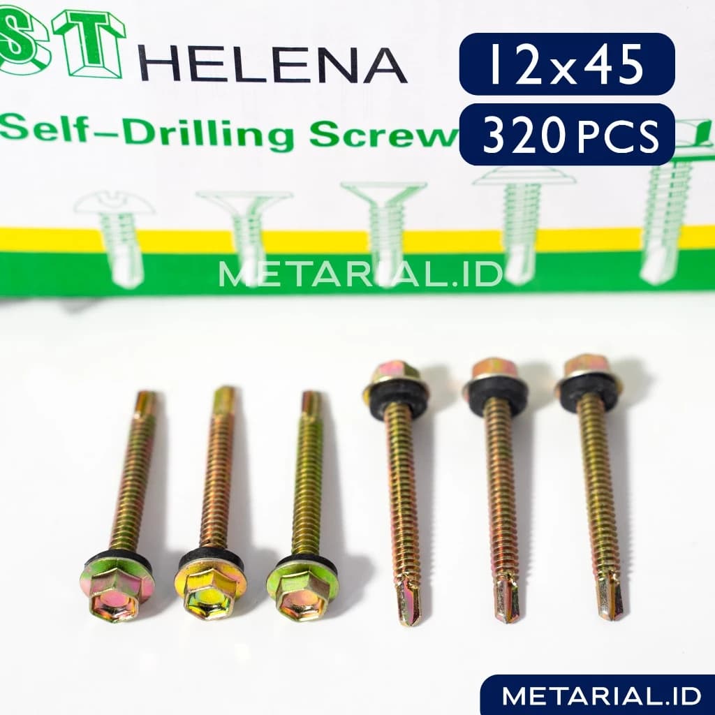 Baut SDS 12x45 Roofing Baja Ringan Sekrup | Atap | Seng | Self Drilling Screw HELENA