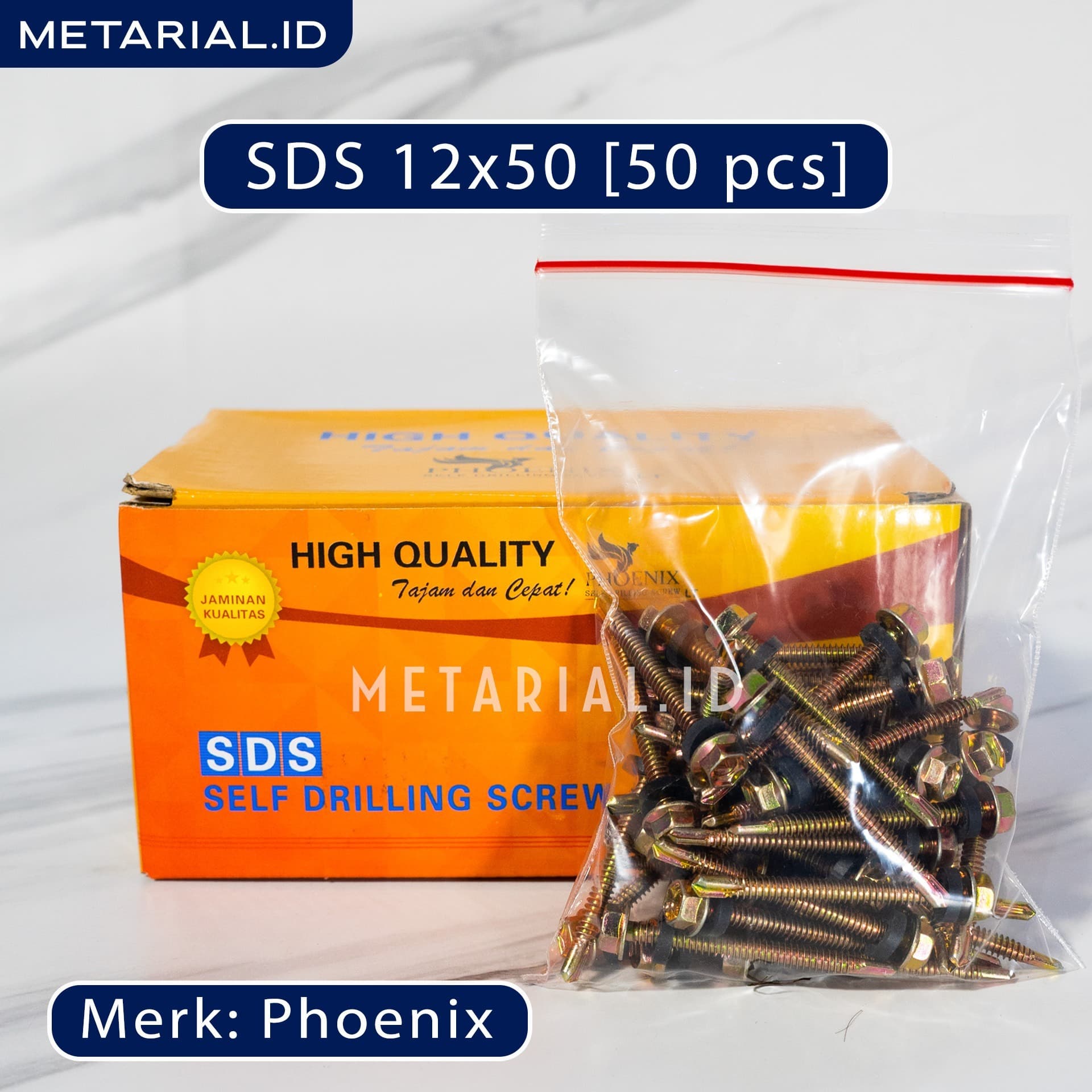 Baut SDS 12x50 Roofing | Atap | Seng | Baja Ringan | Phoenix