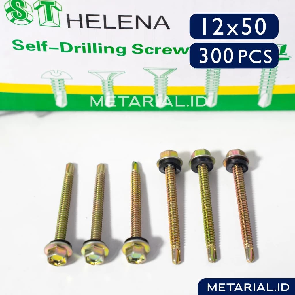Baut SDS 12x50 Roofing Baja Ringan Sekrup | Atap | Seng | Self Drilling Screw HELENA