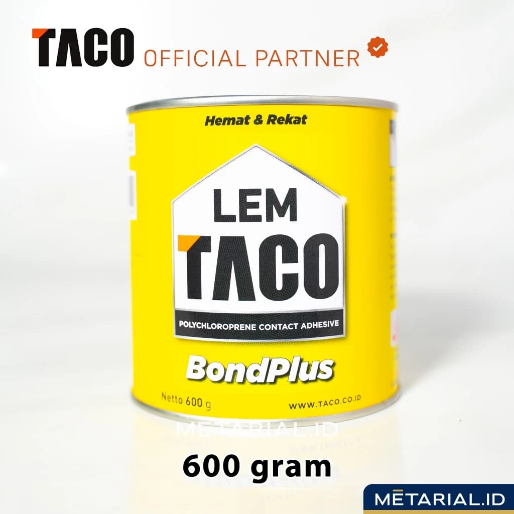Lem TACO Bond Plus 600 Gram Serba Guna | Lem Kuning HPL | Lantai | Karpet | Kayu | Vinyl | SPC