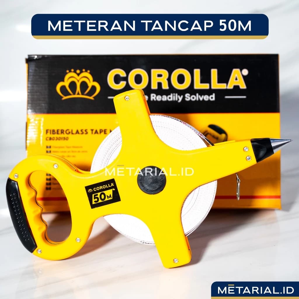 Meteran Tancap Tanah COROLLA | Meteran Roll Tanam | Tape Measure 50 Meter