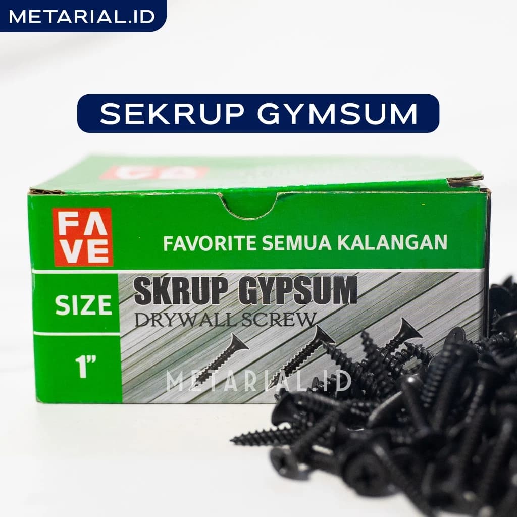 Sekrup Gypsum 6x1 (1" inch) FAVE / Skrup Kayu / Drywall Screw | Gipsum / PVC / Bangunan