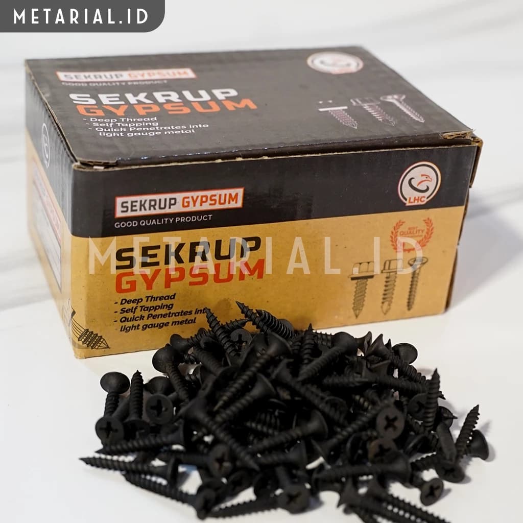 Sekrup Gypsum/Gipsum 6 x 1" Inch | Baut Skrup PVC Drywall Screw | merk LHC