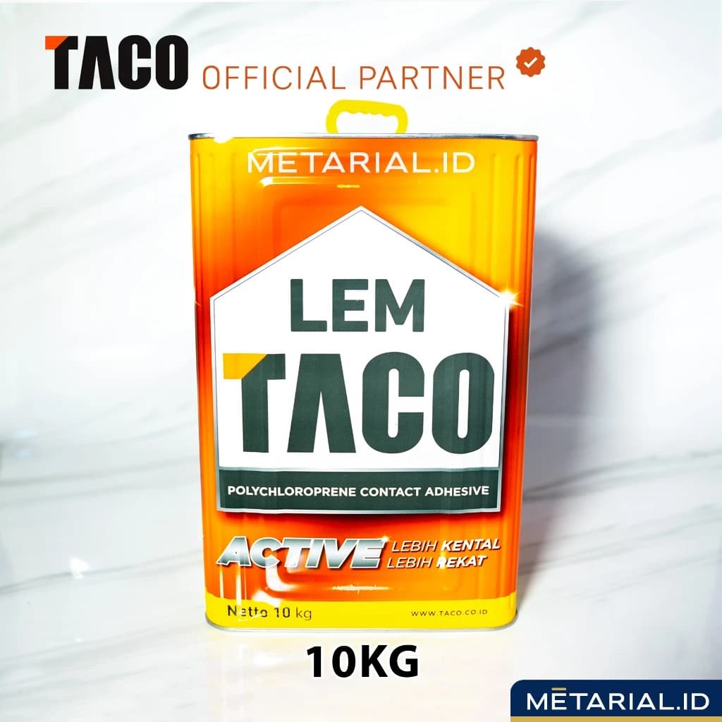LEM TACO ACTIVE 10 KG Serba Guna | Lem Kuning HPL | Lantai | Karpet | Kayu | Vinyl | SPC | ORIGINAL