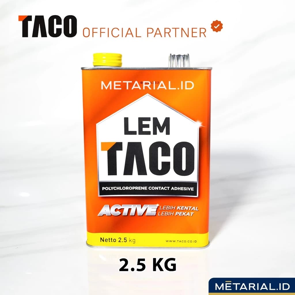 LEM TACO ACTIVE 2.5 KG Serba Guna | Lem Kuning HPL | Lantai | Karpet | Kayu | Vinyl | SPC | 2,5 KG