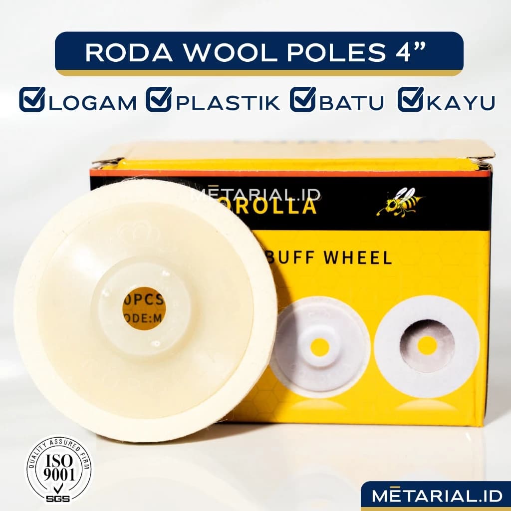 MATA GERINDA POLES WOOL 4” | Roda Polish Wol 4 inch | Kaca Stainless Steel Automotive Keramik Kayu