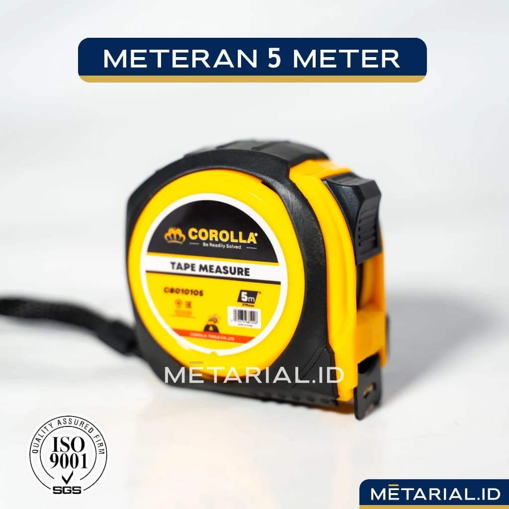 METERAN 5M/7.5M MEASURING TAPE AUTOSTOP 5 METER/7.5 METER x 19 mm COROLLA | Bahan Karet ABS Akurat