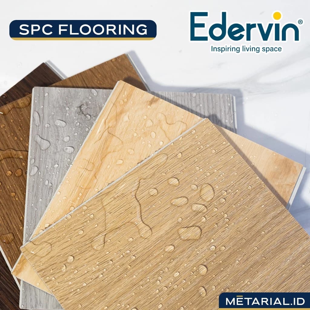 Spc Lantai Kayu 5.5 mm Edervin | Parket Parkit Parquet Klik 1220mm X 180mm | Floor Flooring Per Box